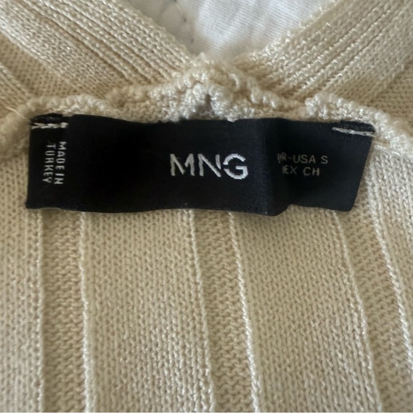 Mango Cream Ribbed Button-Front Cardigan - Picture 7 of 8